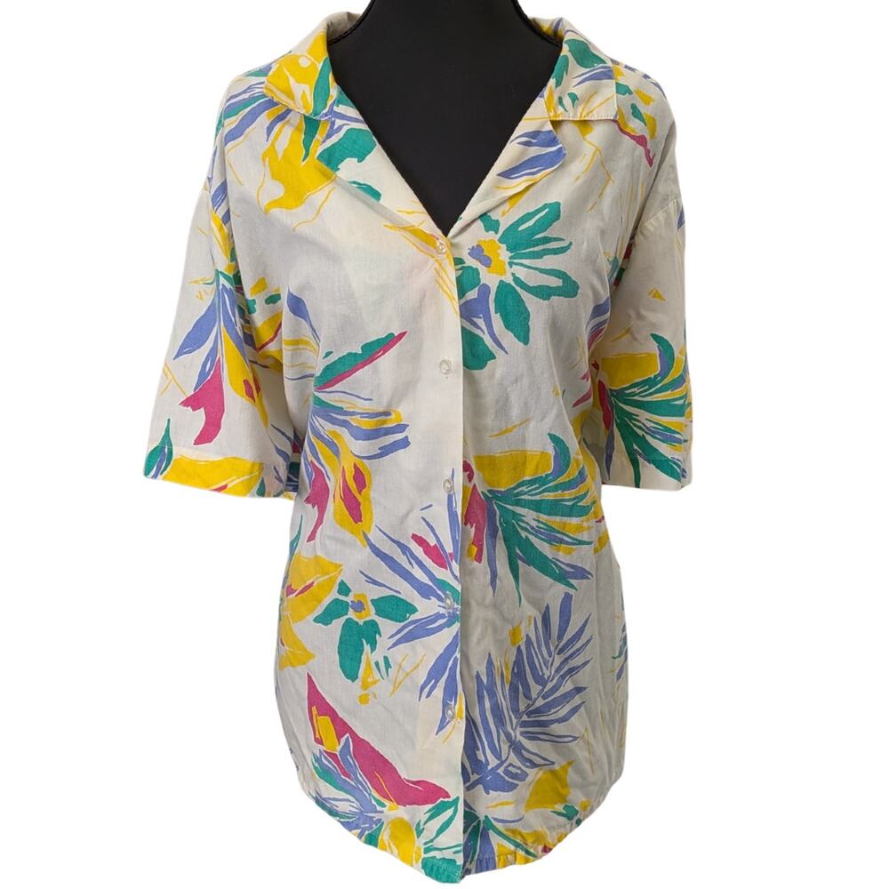 Vintage Tropical Hawaiian Shirt | Women's 46 | Folio Aloha Button-Down
